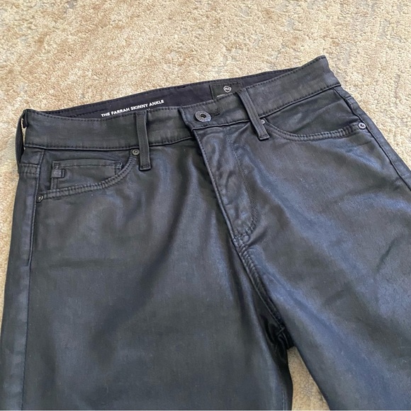 Ag Adriano Goldschmied The Farrah Skinny Ankle High Rise Leatherette Black: 25R - Picture 5 of 12